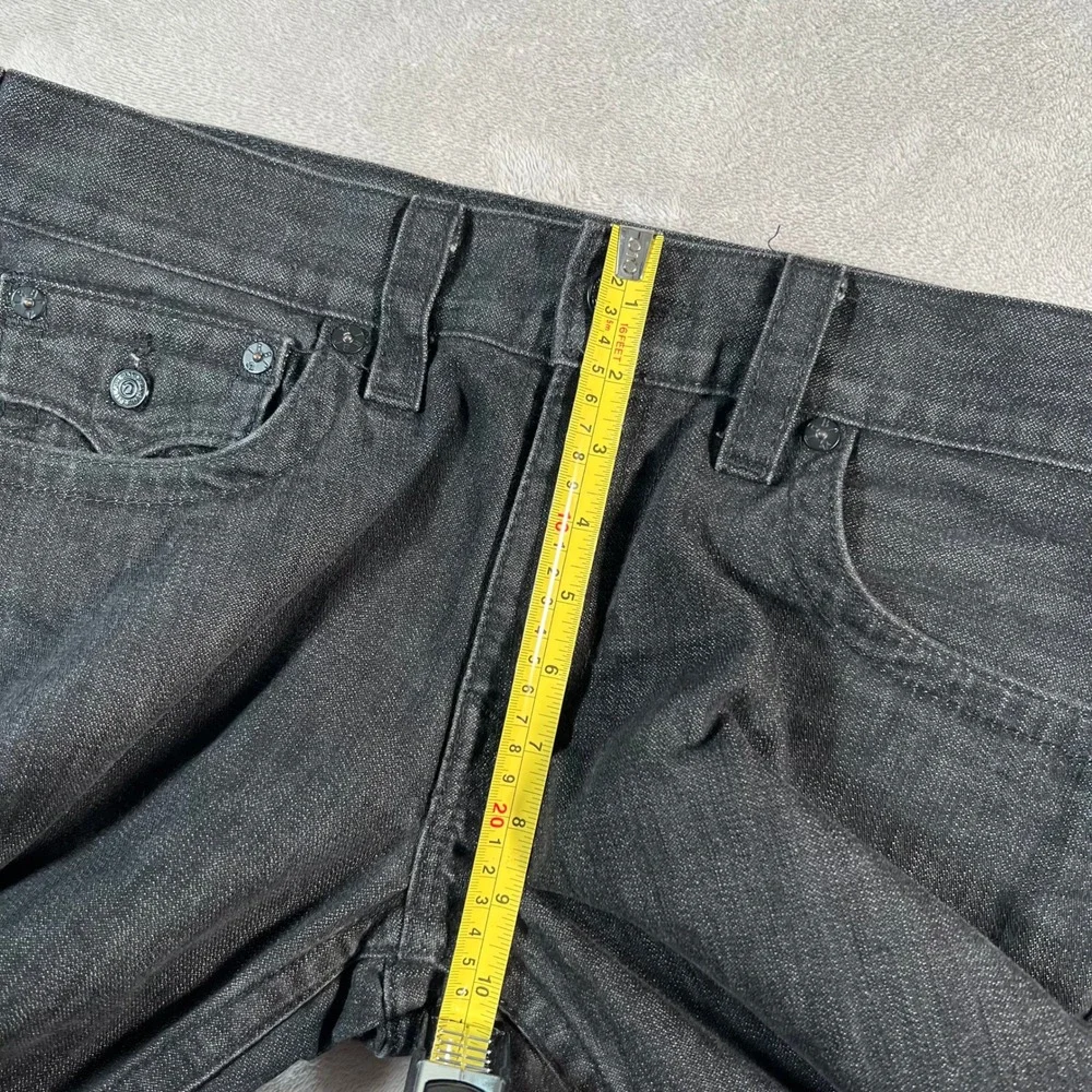 True Religion Jeans Men's Size 36x34 Black Denim Ricky Straight Leg Made in USA